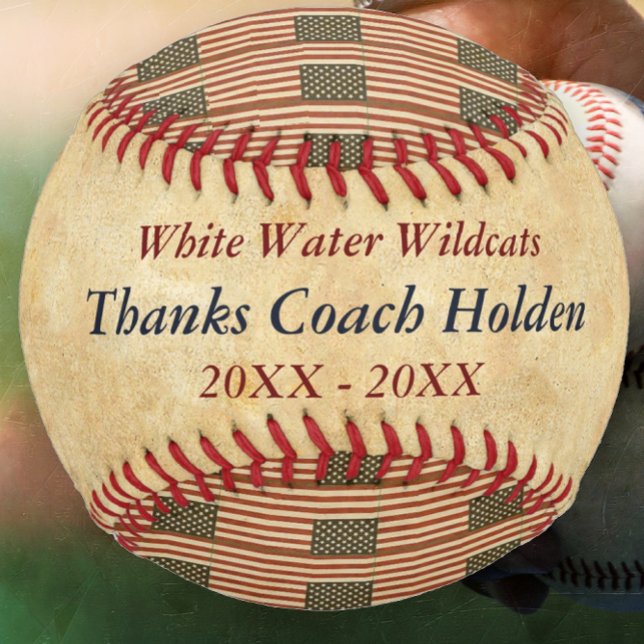 Personalised Blue Red Baseball Coach Thank You (Creator Uploaded)