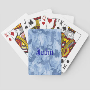 Personalised Blue Reptile Camouflage Playing Cards
