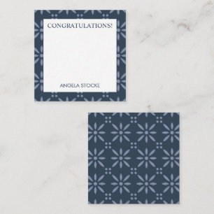 Personalised Blue Retro Flower Card
