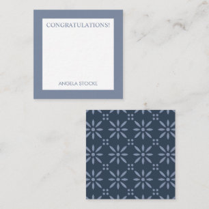 Personalised Blue Retro Flower Card
