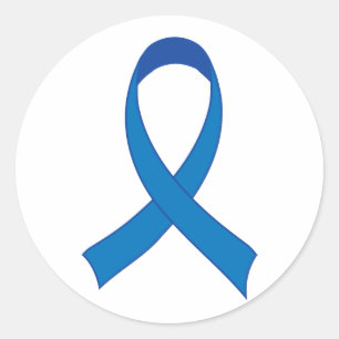 Personalised Blue Ribbon Awareness Classic Round Sticker