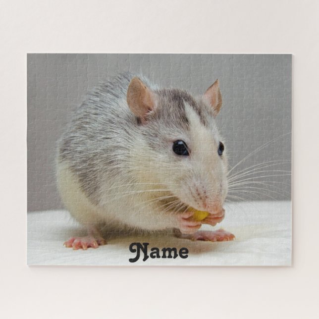 Personalised Blue Roan Husky Pet Rat Jigsaw Puzzle (Horizontal)