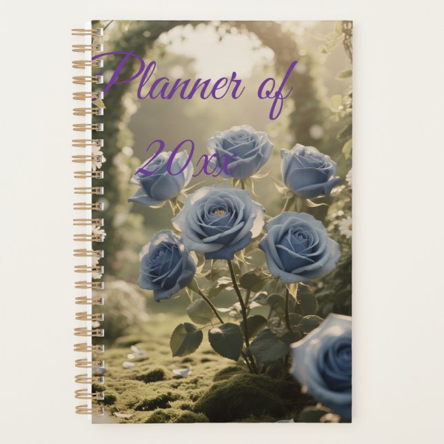 Personalised Blue Rose Love  Custom Wedding & Life Planner (Front)