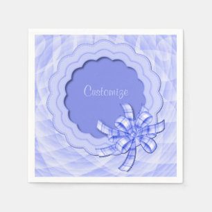 Personalised Blue Scalloped Frame Napkins