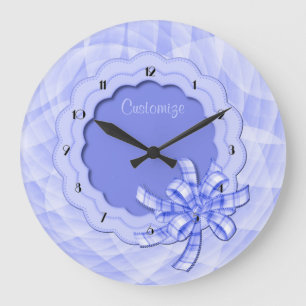 Personalised Blue Scalloped Frame Wall Clock
