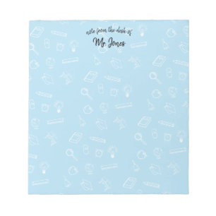 Personalised Blue School Themed Notepad
