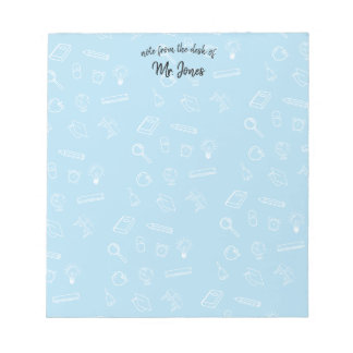 Personalised Blue School Themed Notepad