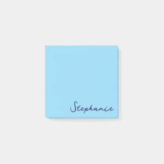 Personalised Blue Script Post it Sticky Notes