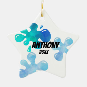 Personalised Blue Slime Christmas Ornament