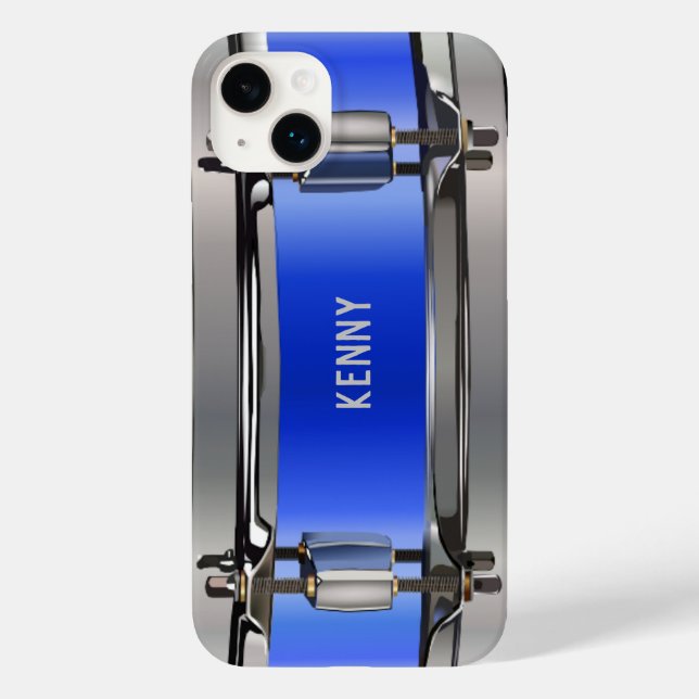 Personalised Blue Snare Drum Case-Mate iPhone Case (Back)