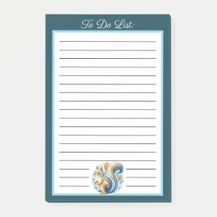 Personalised Blue Squirrel To Do List  Post-it Notes