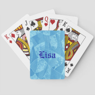 Personalised Blue Stain Glass Playing Cards