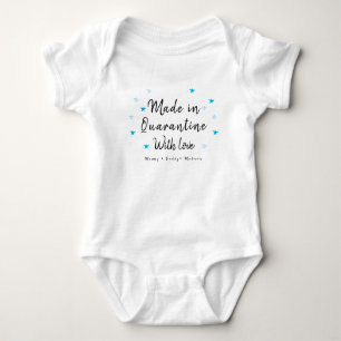 Personalised Blue star   Made in Quarantine Baby Bodysuit