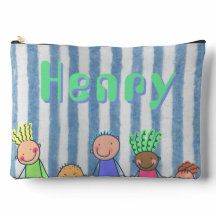 Personalised Blue Stripe School Supply Pouch