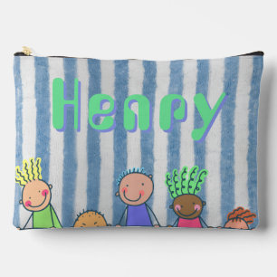 Personalised Blue Stripe School Supply Pouch