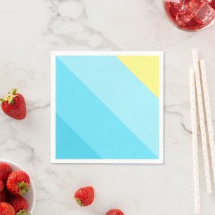 Personalised Blue Stripe Standard Cocktail Paper Napkin