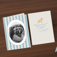 Personalised Blue Striped Photo Golden Retriever