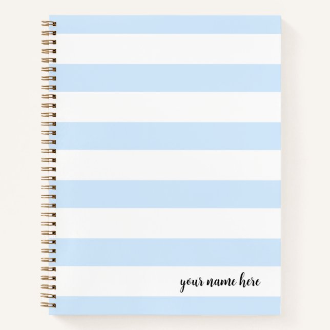 Personalised Blue Stripes Notebook (Front)