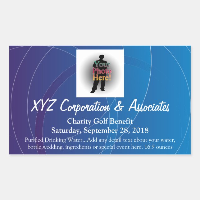 Personalised Blue Swirl Water Bottle Label Sticker (Front)