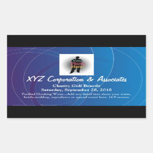 Personalised Blue Swirls Water Bottle Label