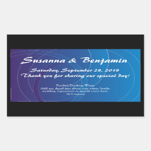 Personalised Blue Swirls Water Bottle Label