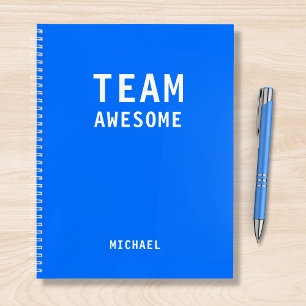 Personalised Blue Team Coworker Gift Notebook