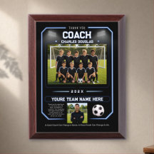 Personalised Blue Thank You Coach Soccer