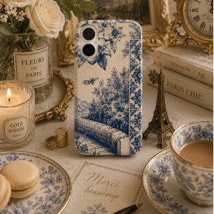 Personalised Blue Toile Garden iPhone 16 Case