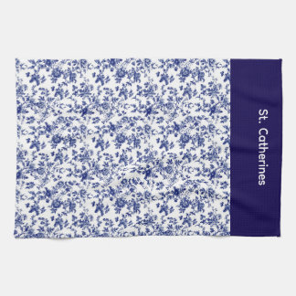 Personalised blue toile towel
