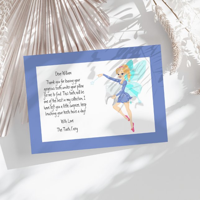 Personalised Blue Tooth Fairy Thank You Card (Creator Uploaded)