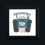 Personalised Blue Tractor Country Wedding Gift Box<br><div class="desc">A tractor country farm wedding gift which can be personalised.
If you would like to change the size or font please click on the edit button to customise further.
The bunting in the tractor is in a subtle cream and white.</div>
