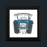 Personalised Blue Tractor Country Wedding Gift Box<br><div class="desc">A tractor country farm wedding gift which can be personalised.
If you would like to change the size or font please click on the edit button to customise further.
The bunting in the tractor is in a subtle cream and white.</div>