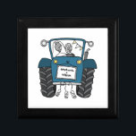Personalised Blue Tractor Country Wedding Gift Gift Box<br><div class="desc">A tractor country farm wedding gift which can be personalised with both the couple's names.
If you would like to change the size or font of the names please click on the edit button to customise further.
The bunting in the tractor is in a subtle cream and white.</div>