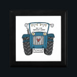 Personalised Blue Tractor Country Wedding Gift Gift Box<br><div class="desc">A tractor country farm wedding gift which can be personalised.
If you would like to change the size or font please click on the edit button to customise further.
The bunting in the tractor is in a subtle cream and white.</div>