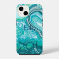 Personalised Blue Turquoise Sea Waves Bubbles