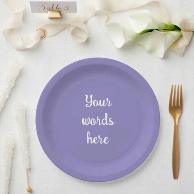 Personalised Blue Violet Paper Plates (Wedding)