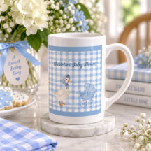 Personalised Blue Watercolor Goose Baby Shower