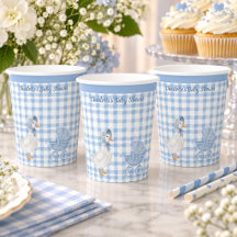 Personalised Blue Watercolor Goose Baby Shower