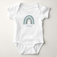 Personalised Blue Watercolor Rainbow Baby Boy