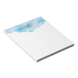Personalised Blue watercolour Notepad