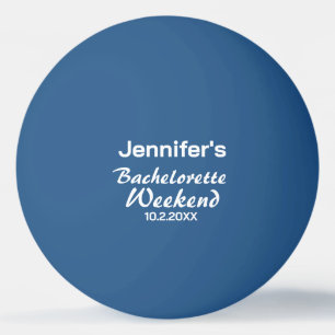 Personalised Blue White Bachelorette Party Ping Pong Ball