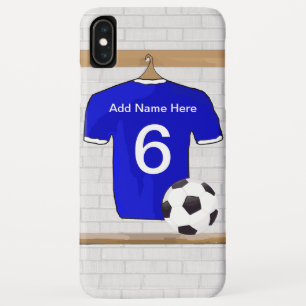 Personalised Blue White Football Soccer Jersey iPhone XS Max Case