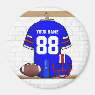 Personalised Blue White Red Football Jersey Magnet