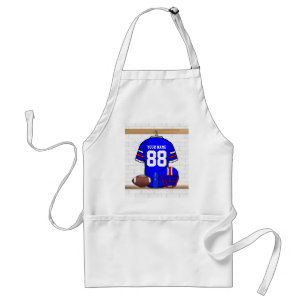 Personalised Blue White Red Football Jersey Standard Apron