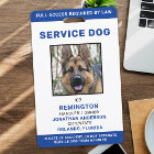 Personalised Blue White Service Dog Photo ID Badge