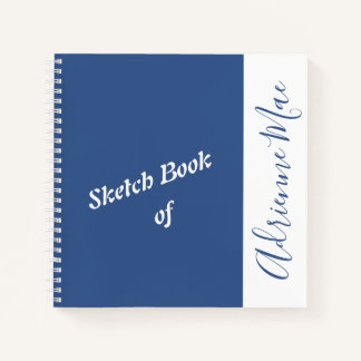 Personalised Blue & White Sketch Book