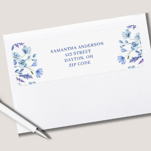 Personalised Blue Wildflower Floral Return Address