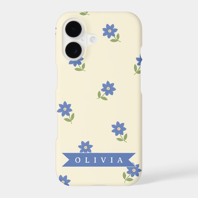 Personalised Blue Wildflower Pattern Name Gift (Back)