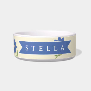Personalised Blue Wildflower Pattern Name Gift Bowl