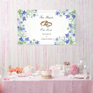 Personalised Blue Wildflowers Engagement Banner